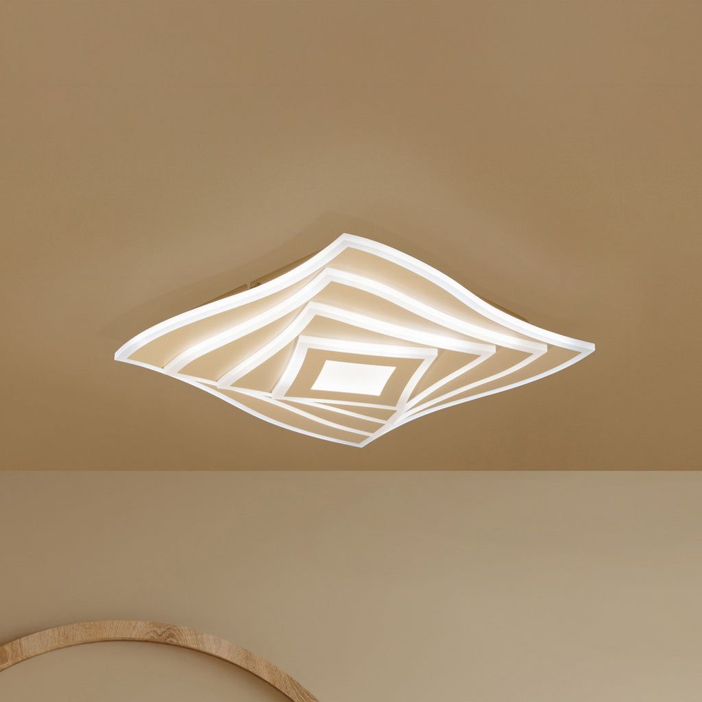 LED taklampe HERO sand 40x40 cm CCT RGB fjernkontroll forfra