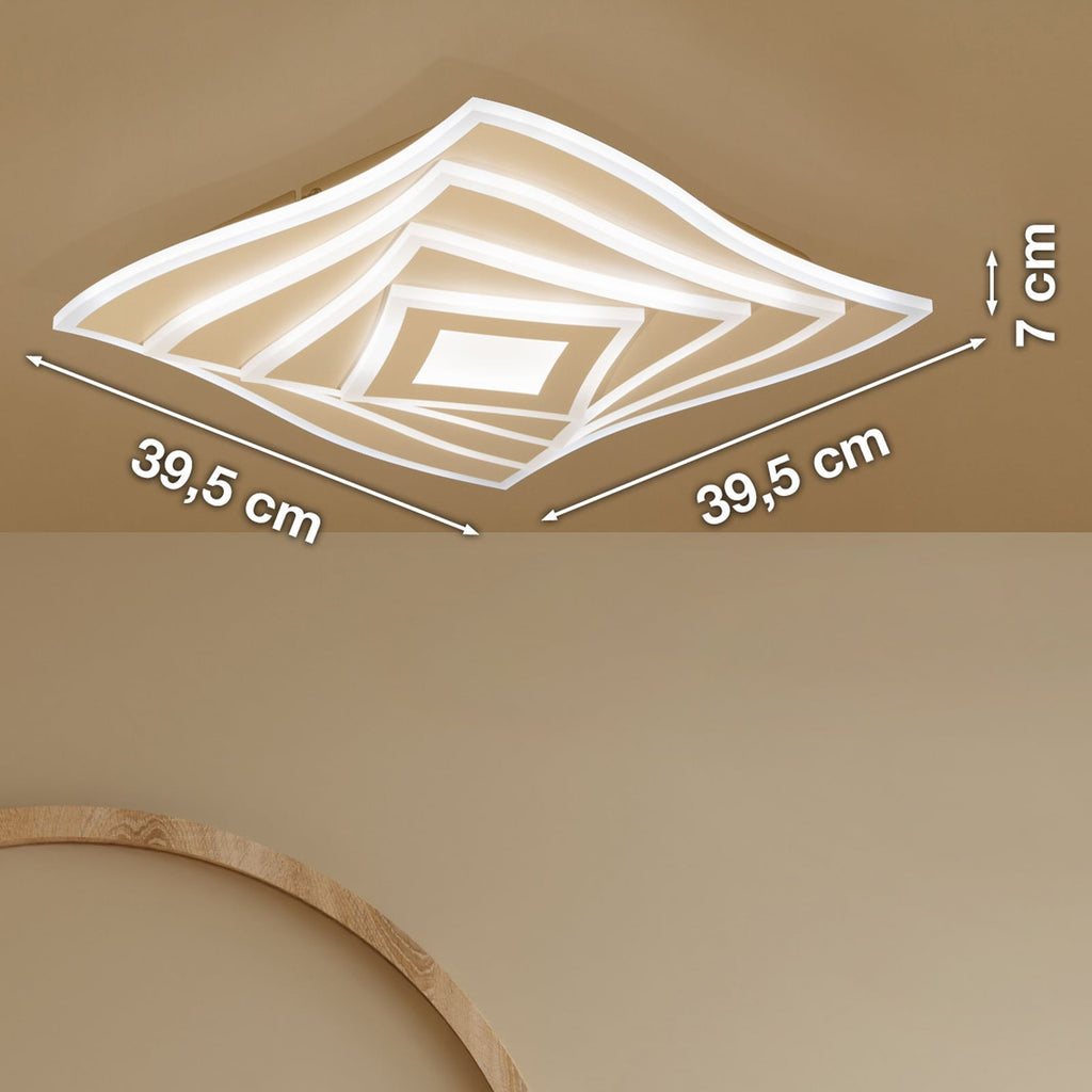 LED taklampe HERO sand 40x40 cm CCT RGB fjernkontroll detalj