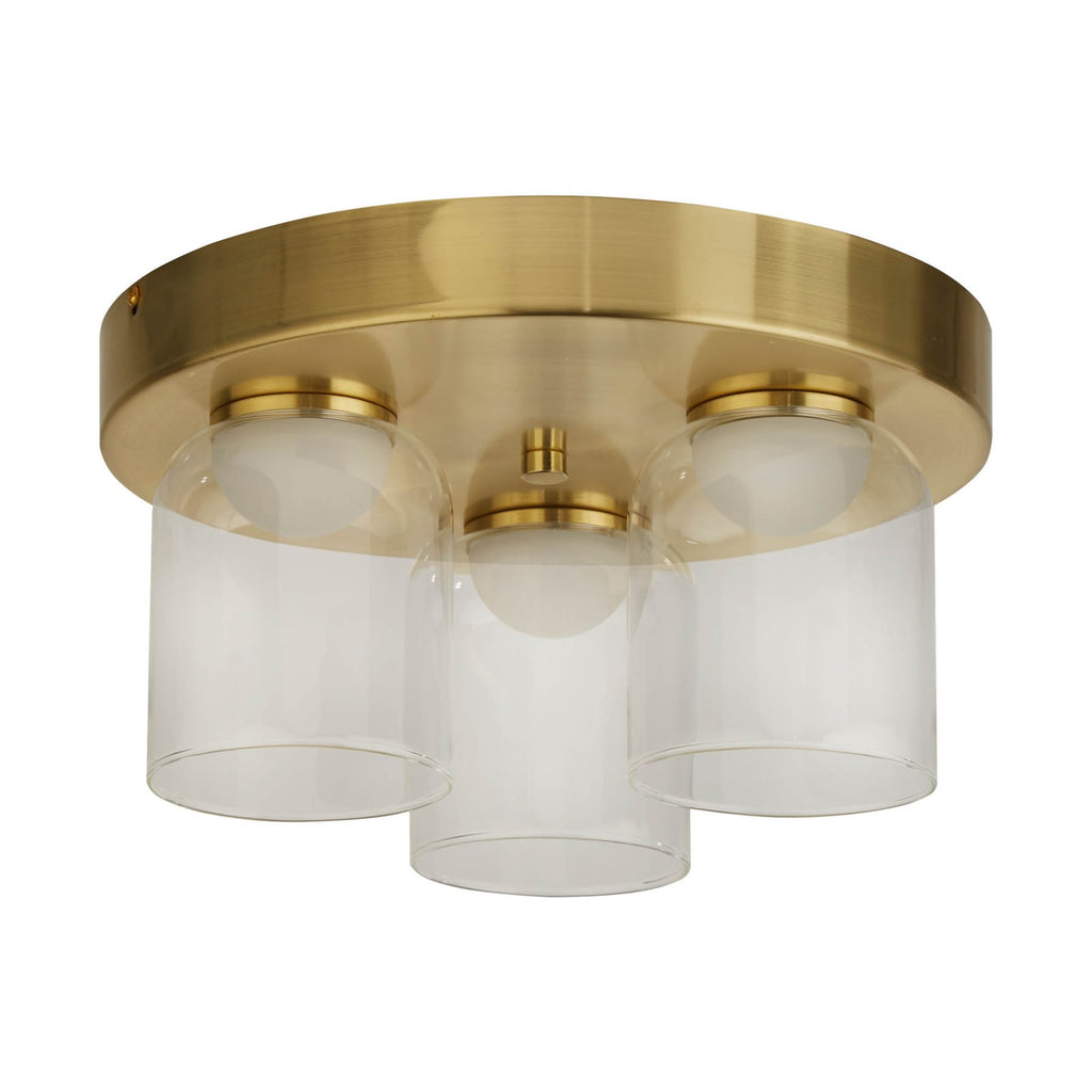 LED taklampe Highball 3-lys dimbar messing glass IP44 Ø30 cm forfra