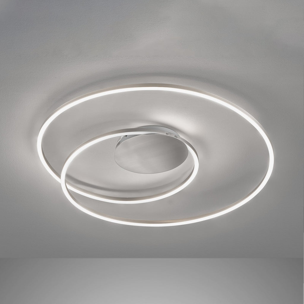 LED taklampe Holy dimbar CCT matt nikkel Ø68 cm forfra