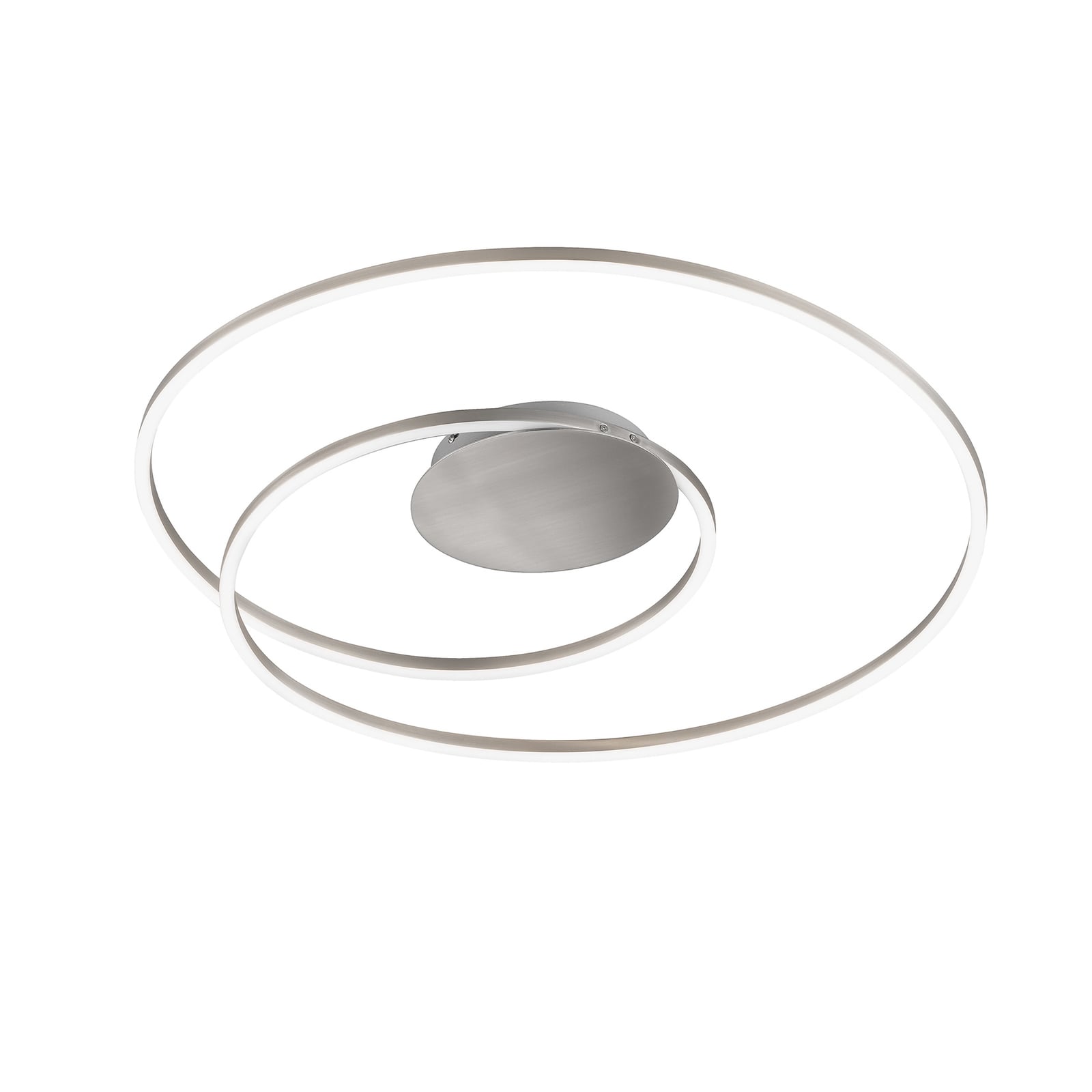 LED taklampe Holy dimbar CCT matt nikkel Ø68 cm bakside