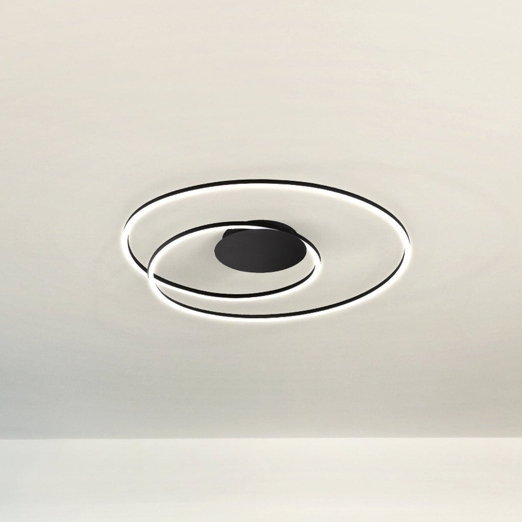 LED taklampe Holy svart Ø68 cm CCT dimbar forfra