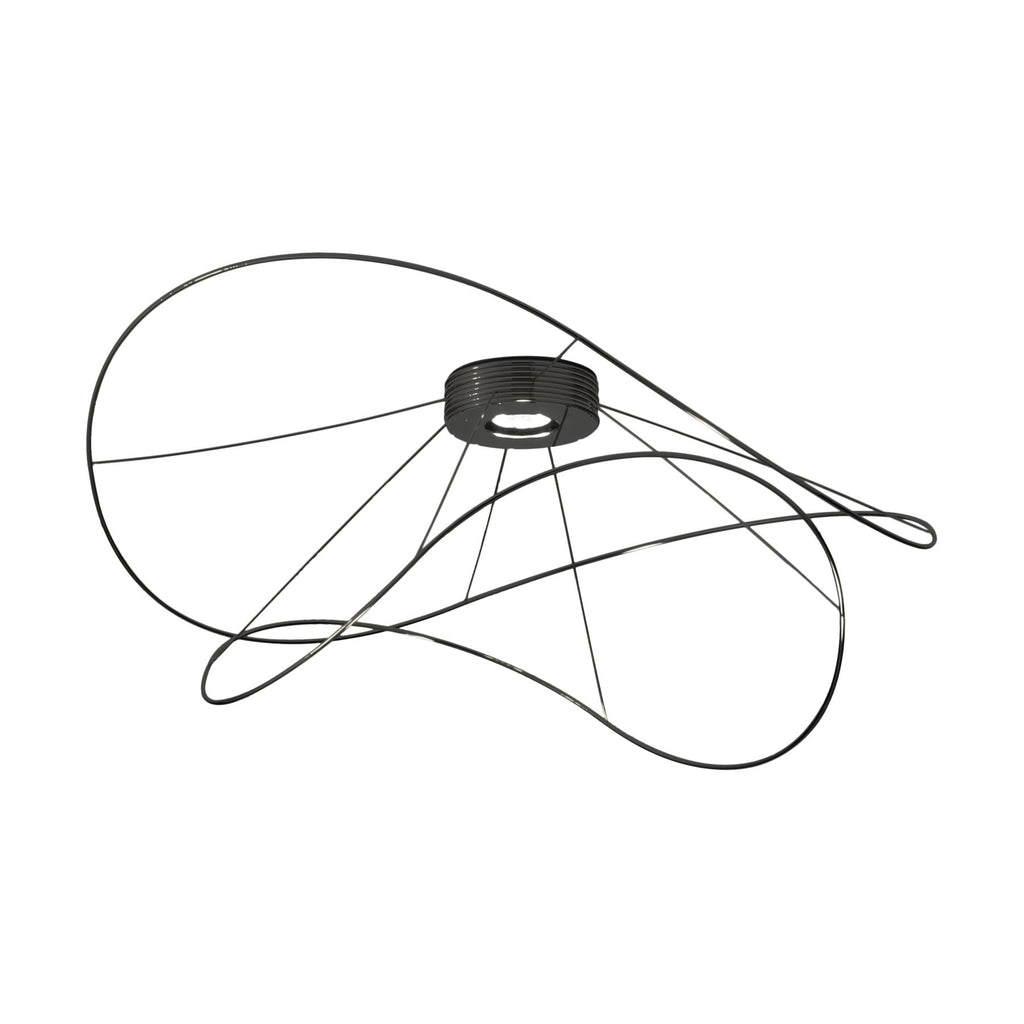 LED taklampe Hoops 2 dimbar svart metall forfra