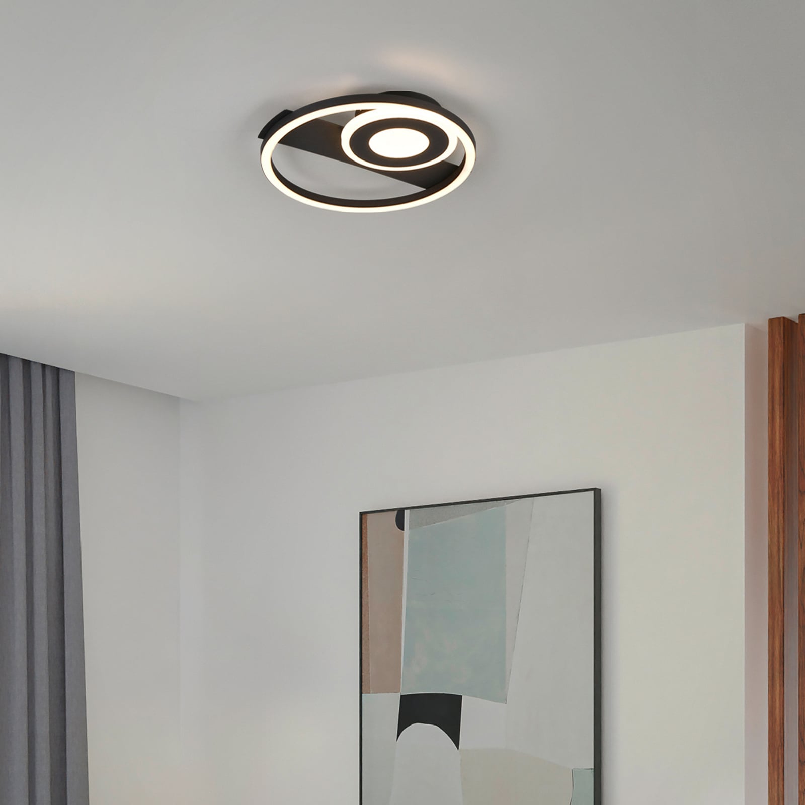LED taklampe Horus dimbar svart metall bakside