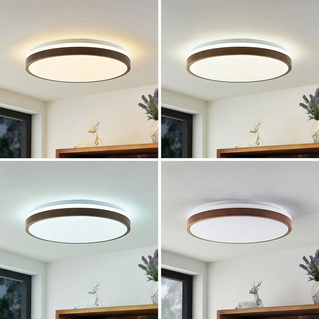 LED taklampe Hudsona tre CCT dimbar med fjernkontroll Ø49 cm bakside