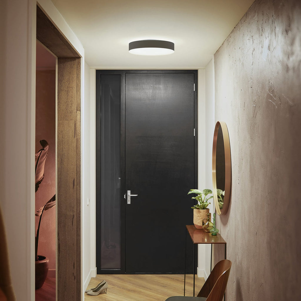 LED-taklampe Hue Enrave dimbar CCT Ø38 cm svart bakside