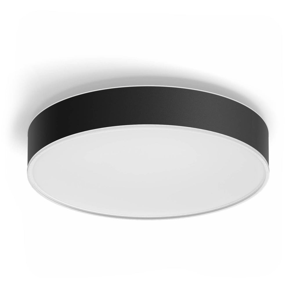 LED-taklampe Hue Enrave dimbar CCT Ø38 cm svart nærbilde