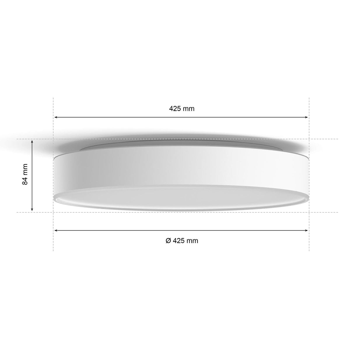 LED taklampe Hue Enrave dimbar CCT Ø42,5 cm hvit app styring