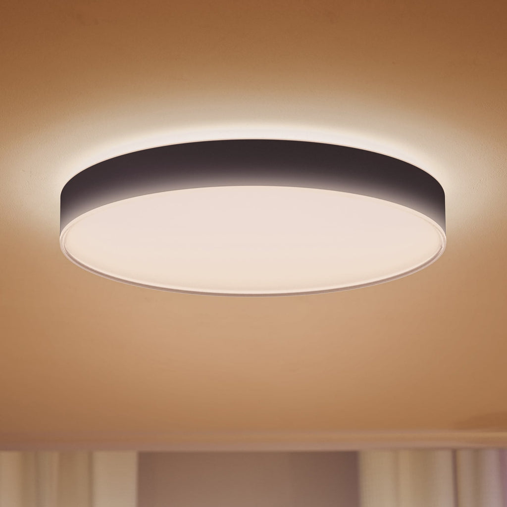 LED taklampe Hue Enrave dimbar CCT Ø55 cm svart forfra