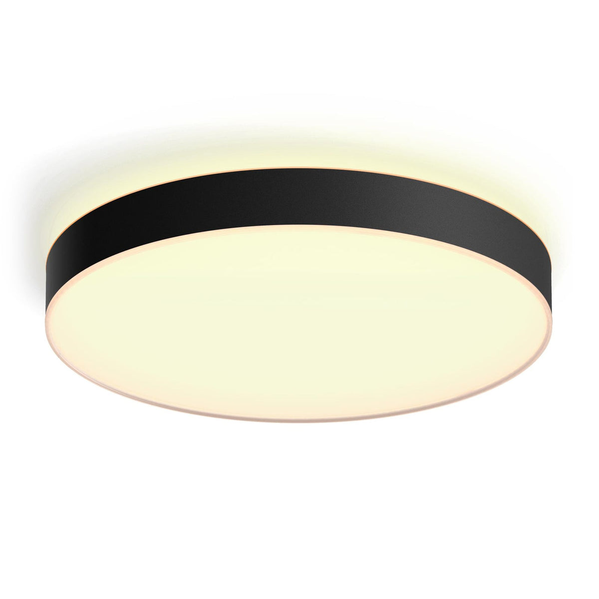 LED taklampe Hue Enrave dimbar CCT Ø55 cm svart montert i rom