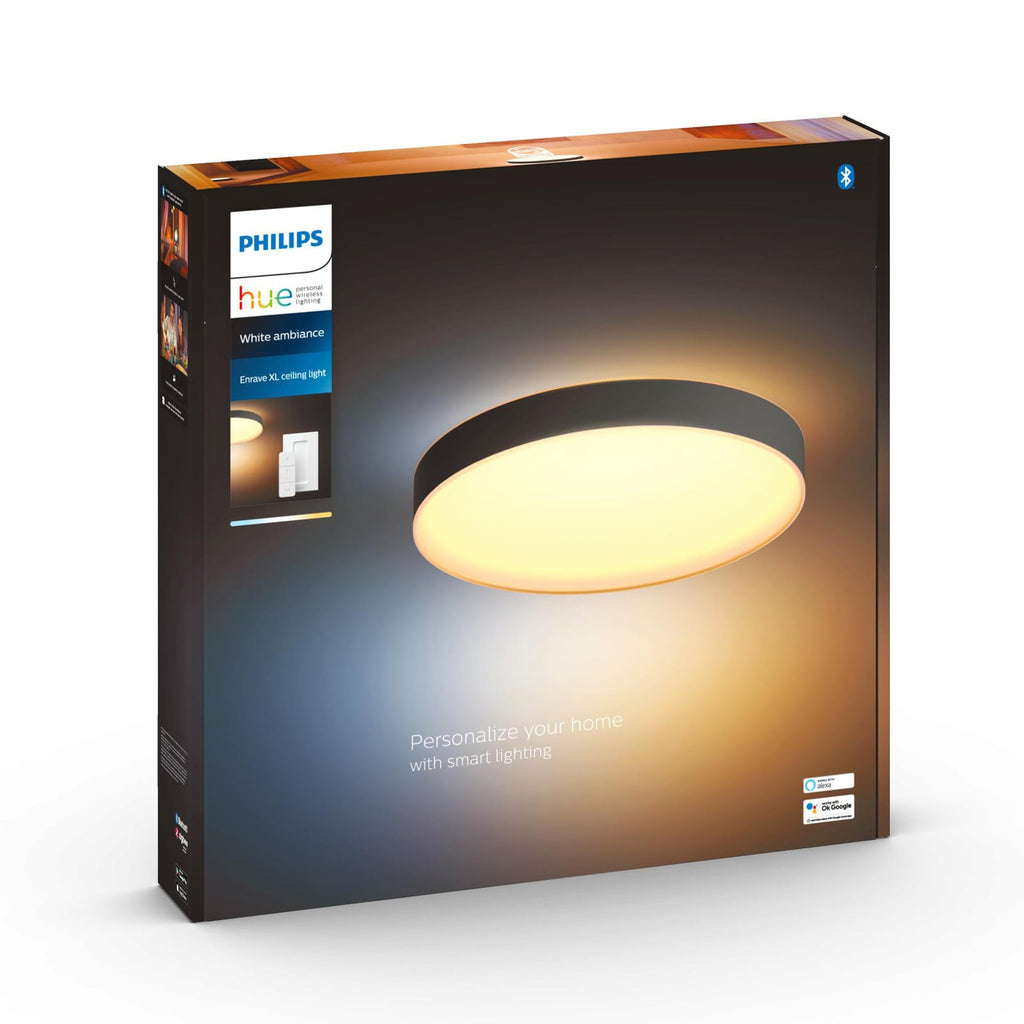 LED taklampe Hue Enrave dimbar CCT Ø55 cm svart installasjon