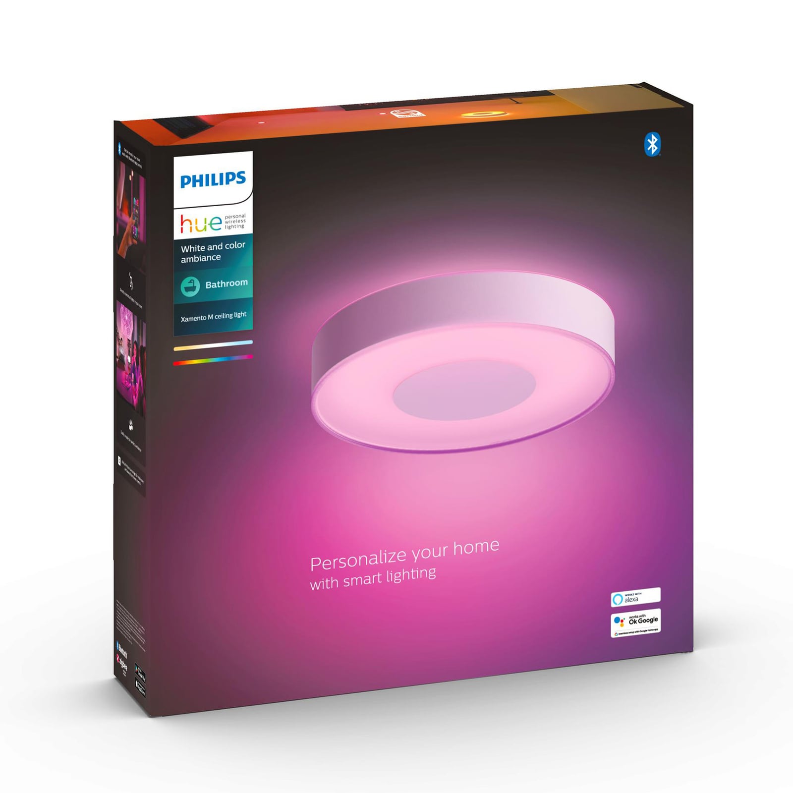 LED taklampe Hue Xamento dimbar RGB CCT IP44 beskyttelse