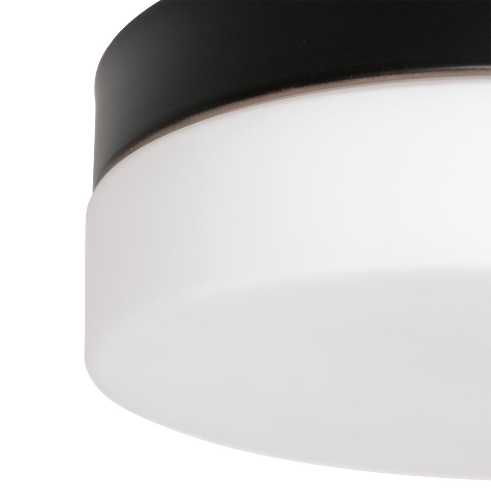 LED taklampe Ikaro svart glass Ø18 cm side