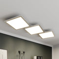 LED taklampe Ilira 3-lys sølv CCT dimbar med fjernkontroll forfra