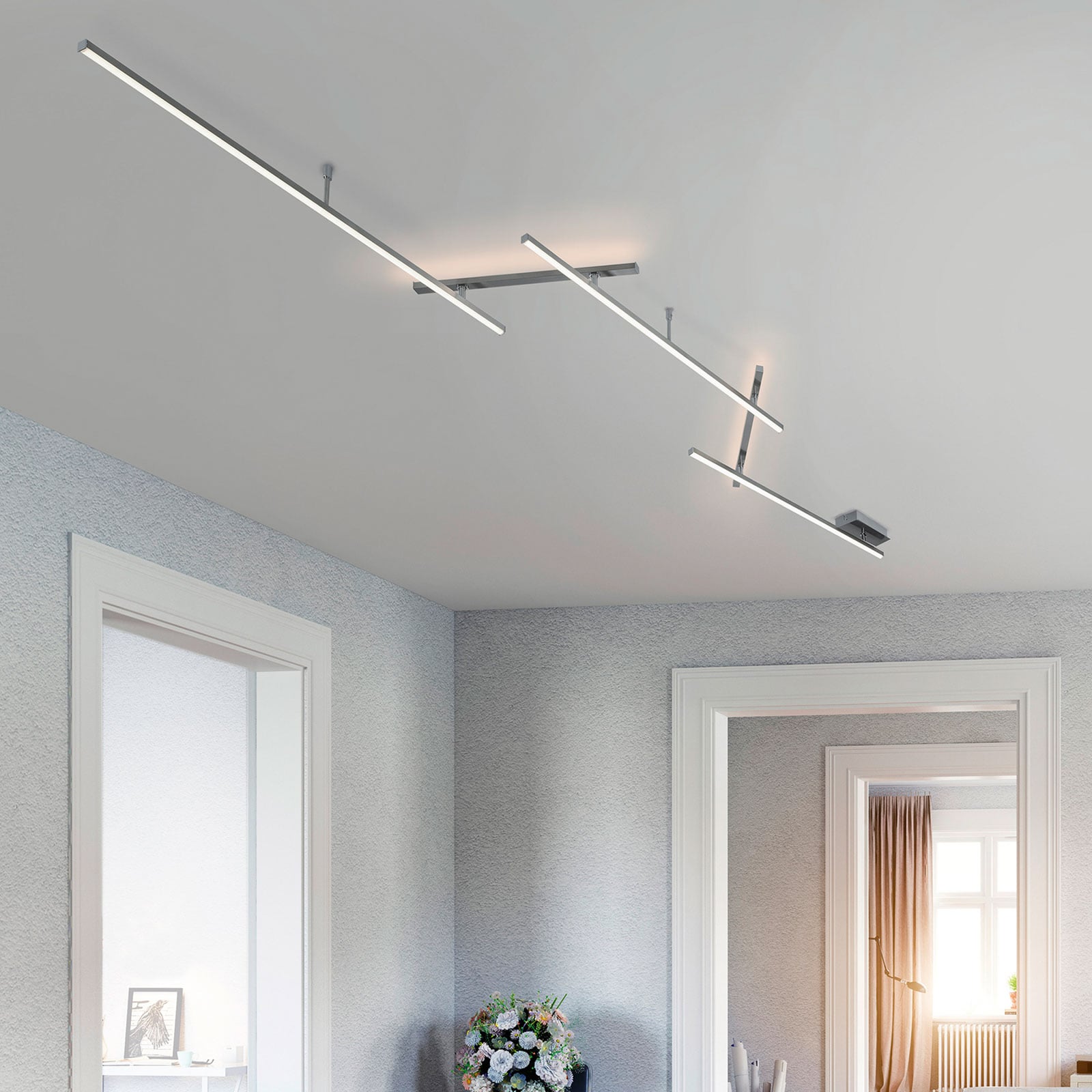 LED taklampe Indira svingbar dimbar matt nikkel detalj