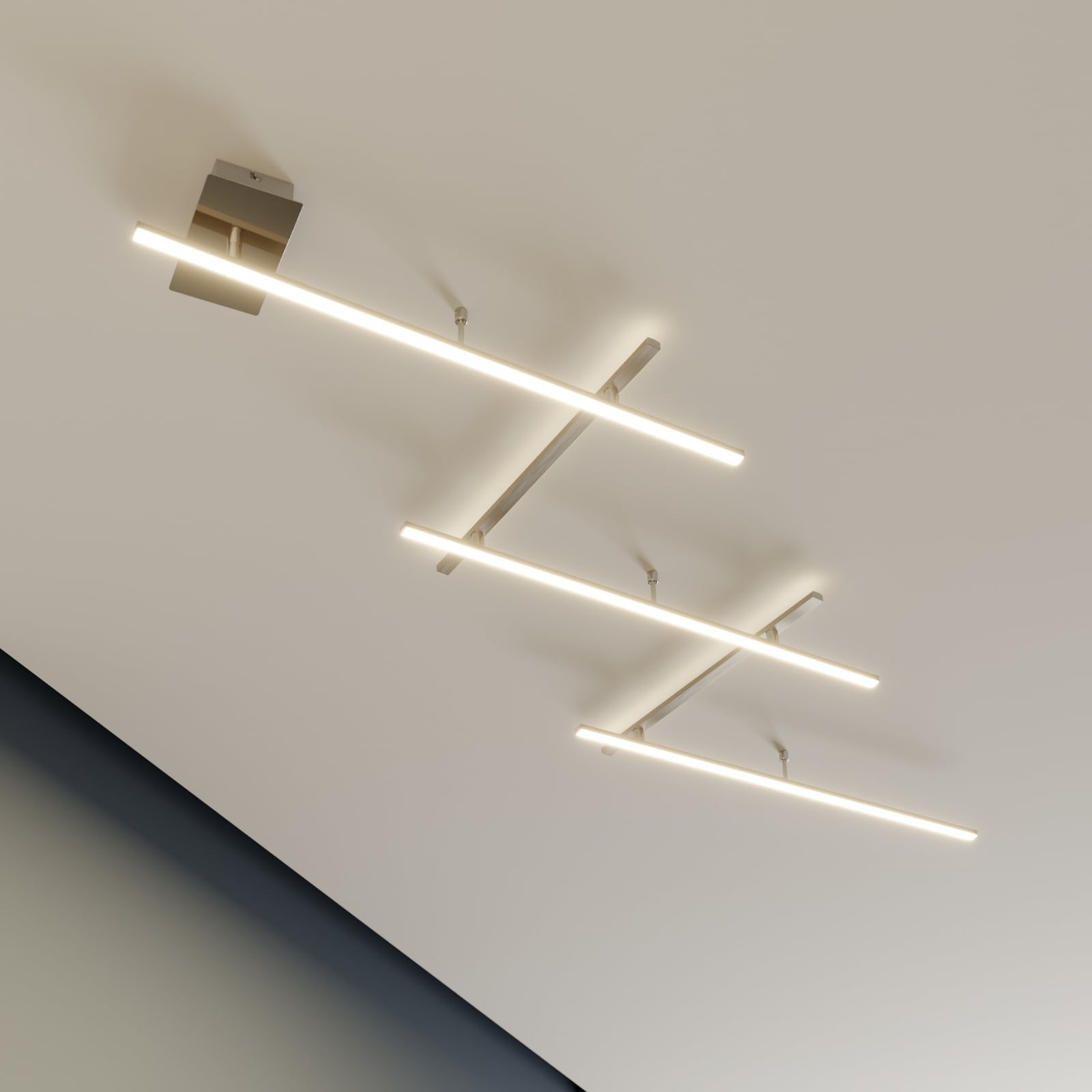 LED taklampe Indira svingbar dimbar matt nikkel side