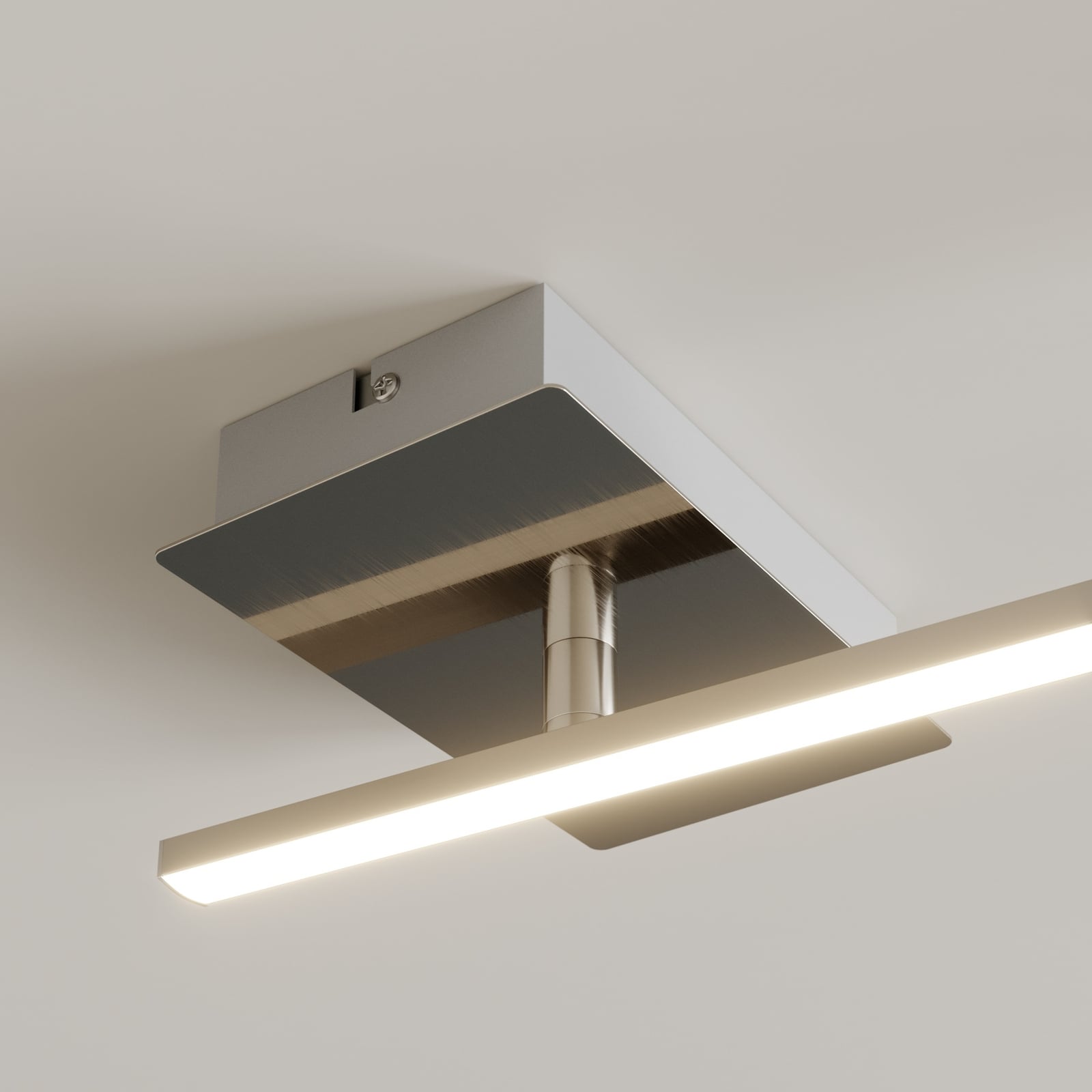 LED taklampe Indira svingbar dimbar matt nikkel med dimmer