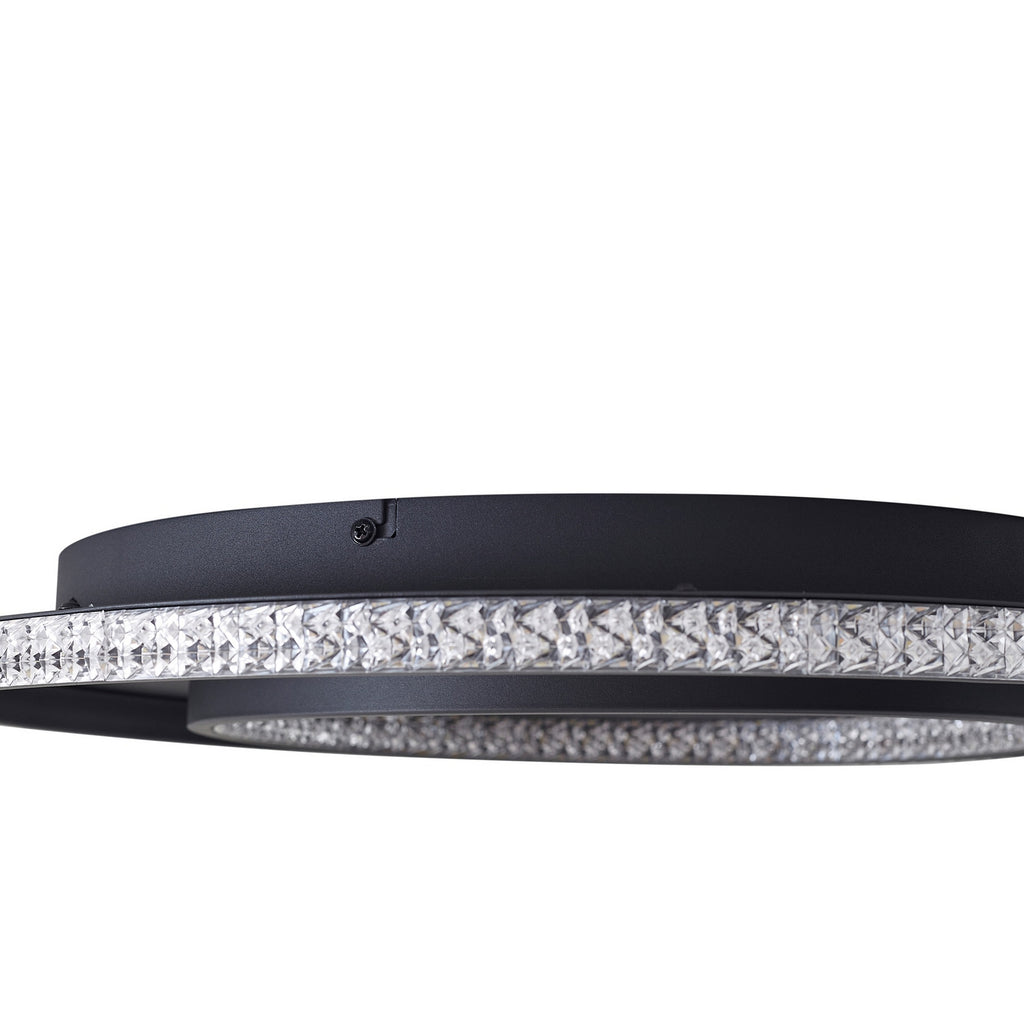 LED taklampe Inessa dimbar CCT svart Ø51 cm i moderne interiør