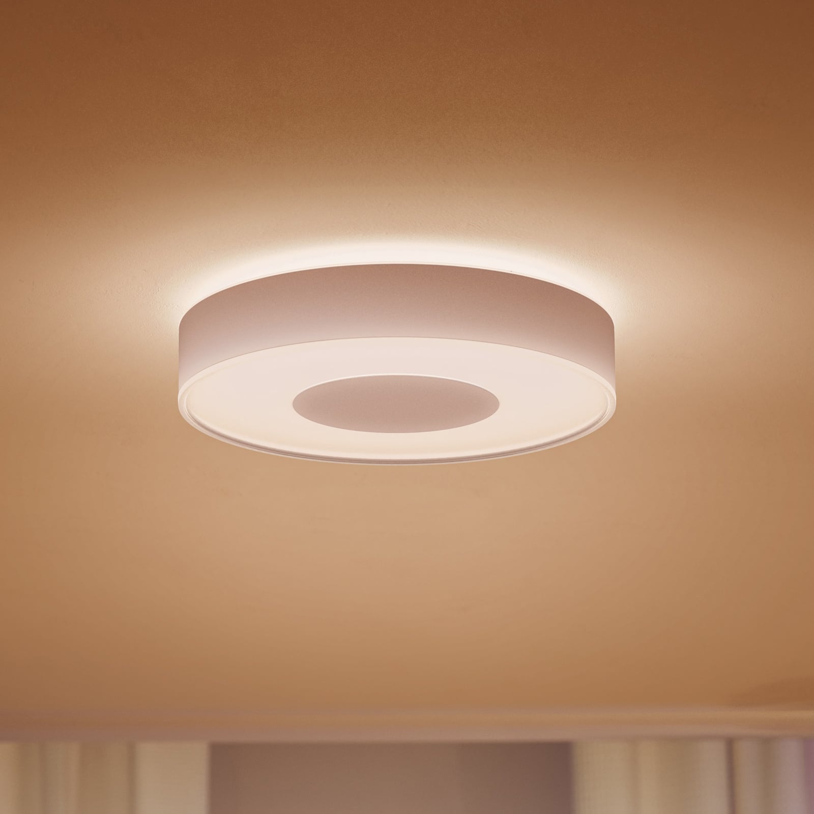LED taklampe Infuse dimbar CCT+RGB Ø38 cm hvit forfra