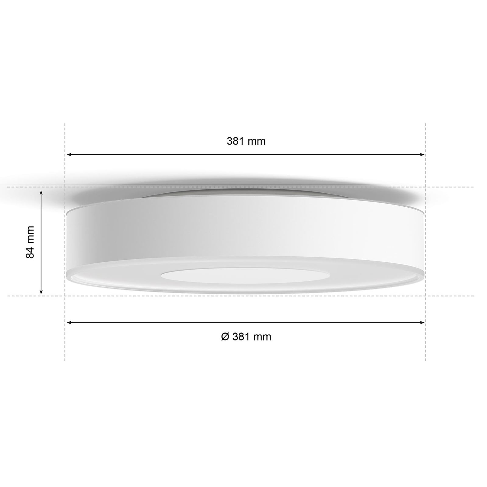 LED taklampe Infuse dimbar CCT+RGB Ø38 cm hvit lysstyrke