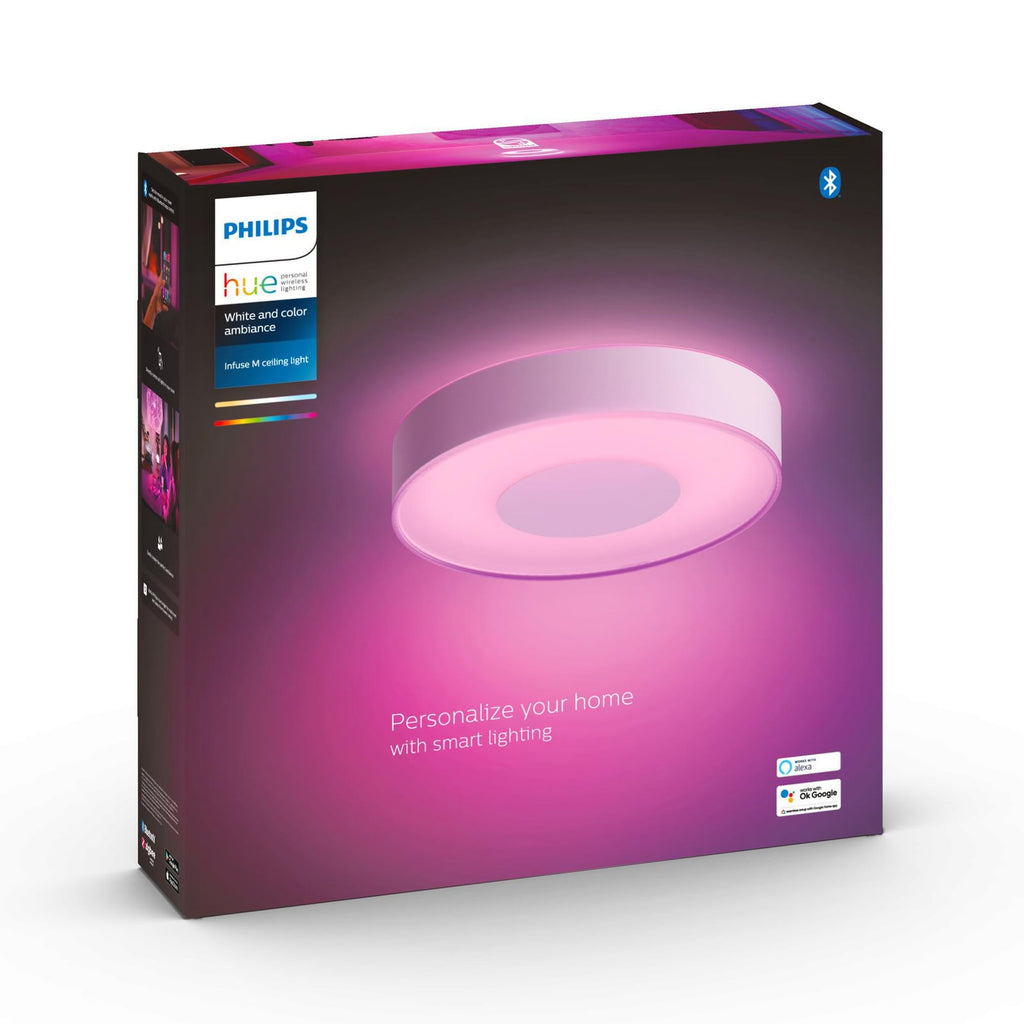 LED taklampe Infuse dimbar CCT+RGB Ø38 cm hvit appstyring