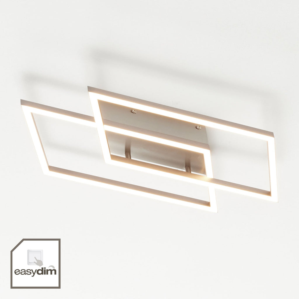 LED taklampe Inigo dimbar 2-lys stål 54 cm Paul Neuhaus forfra