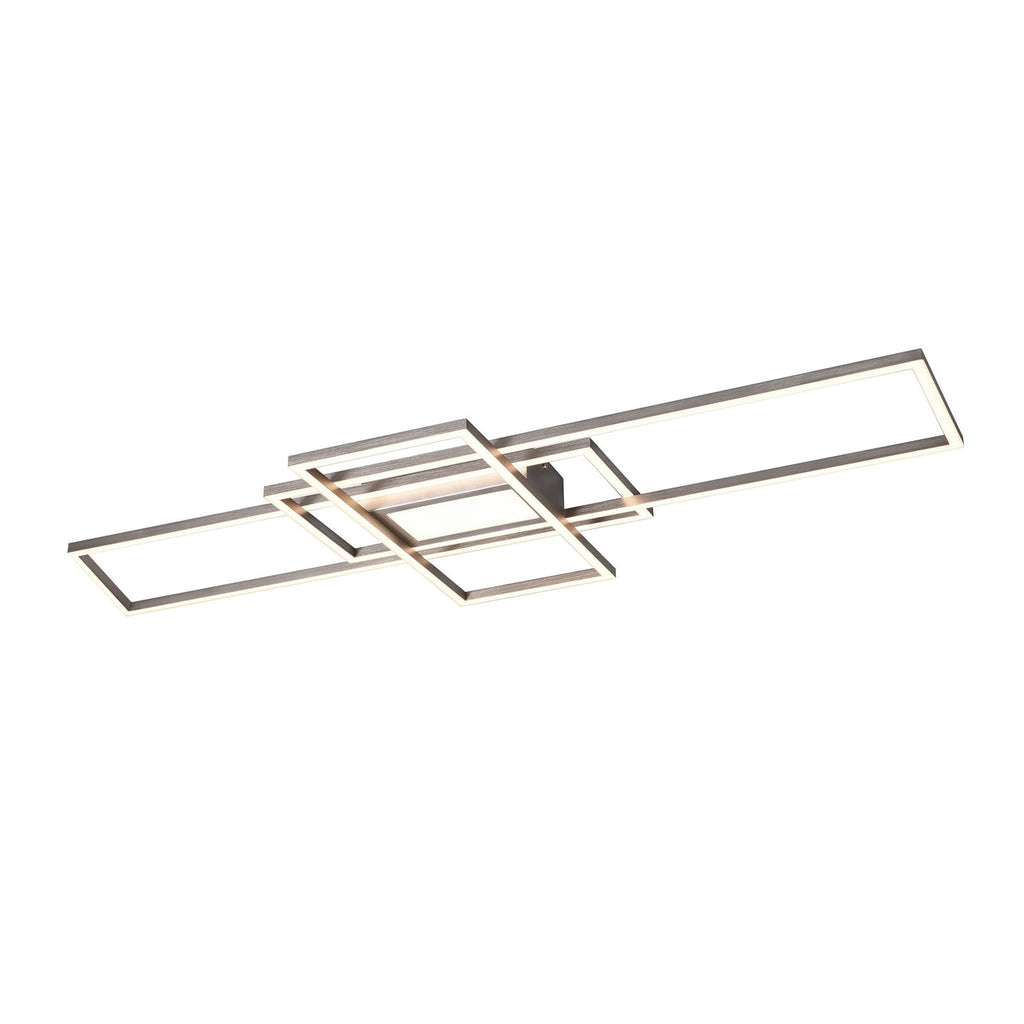 LED taklampe Irvine dimbar matt nikkel 105 cm sett forfra
