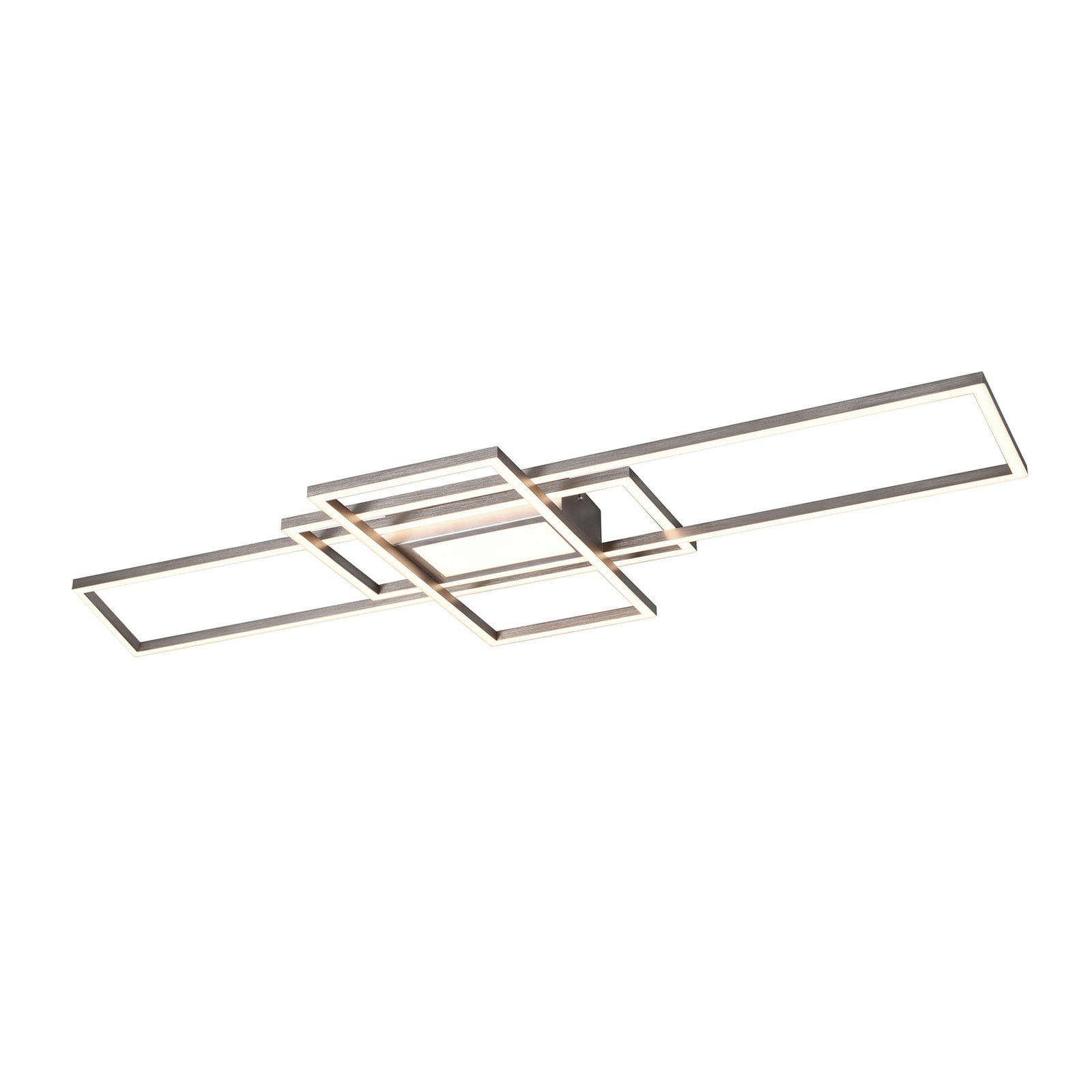 LED taklampe Irvine dimbar matt nikkel 105 cm sett forfra