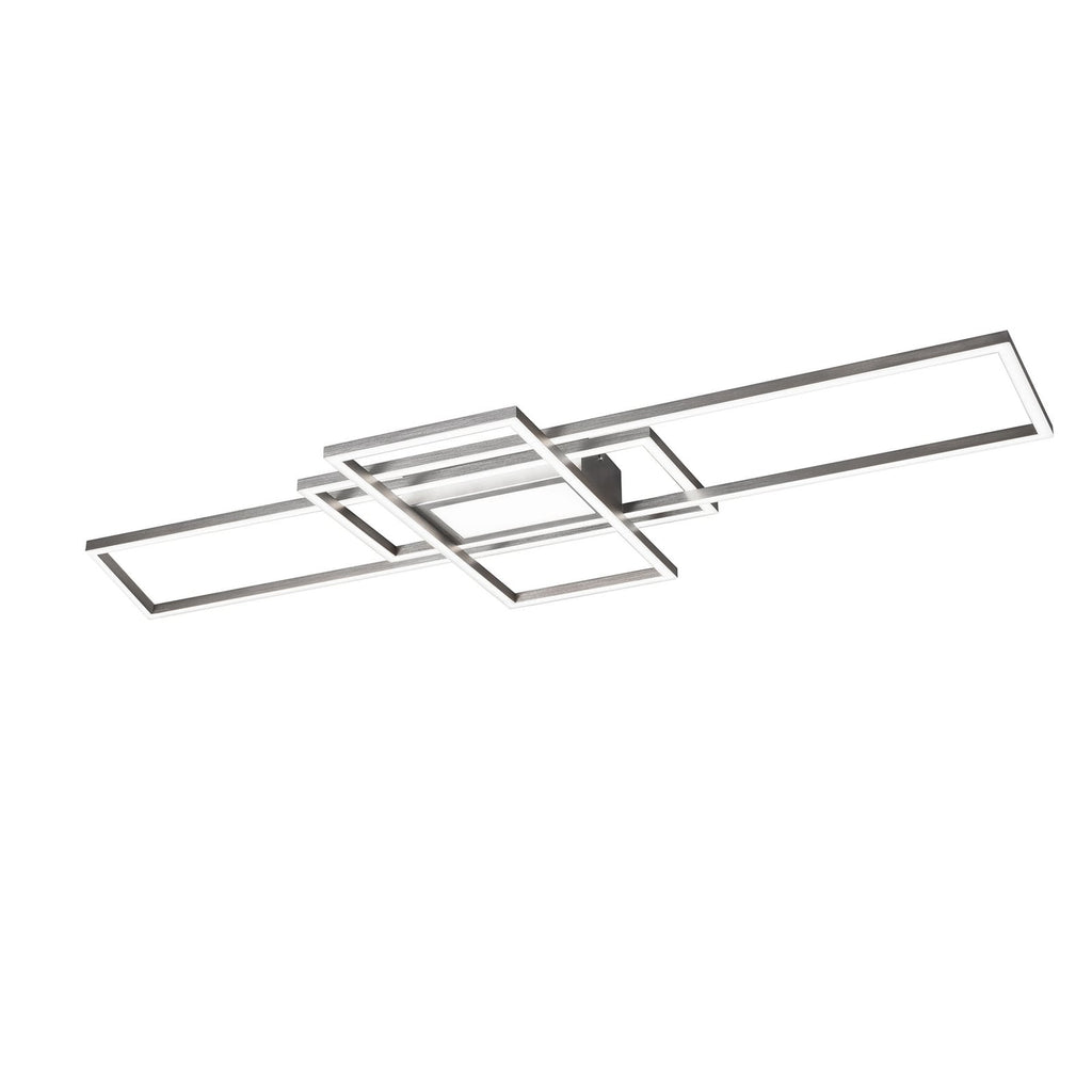 LED taklampe Irvine dimbar matt nikkel 105 cm sett bakfra