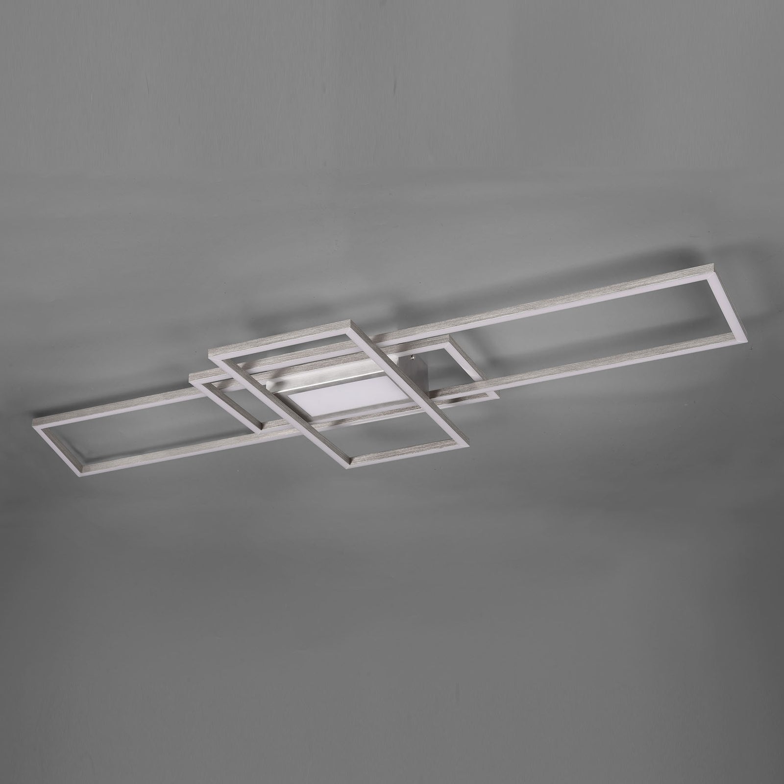 LED taklampe Irvine dimbar matt nikkel 105 cm fjernkontroll