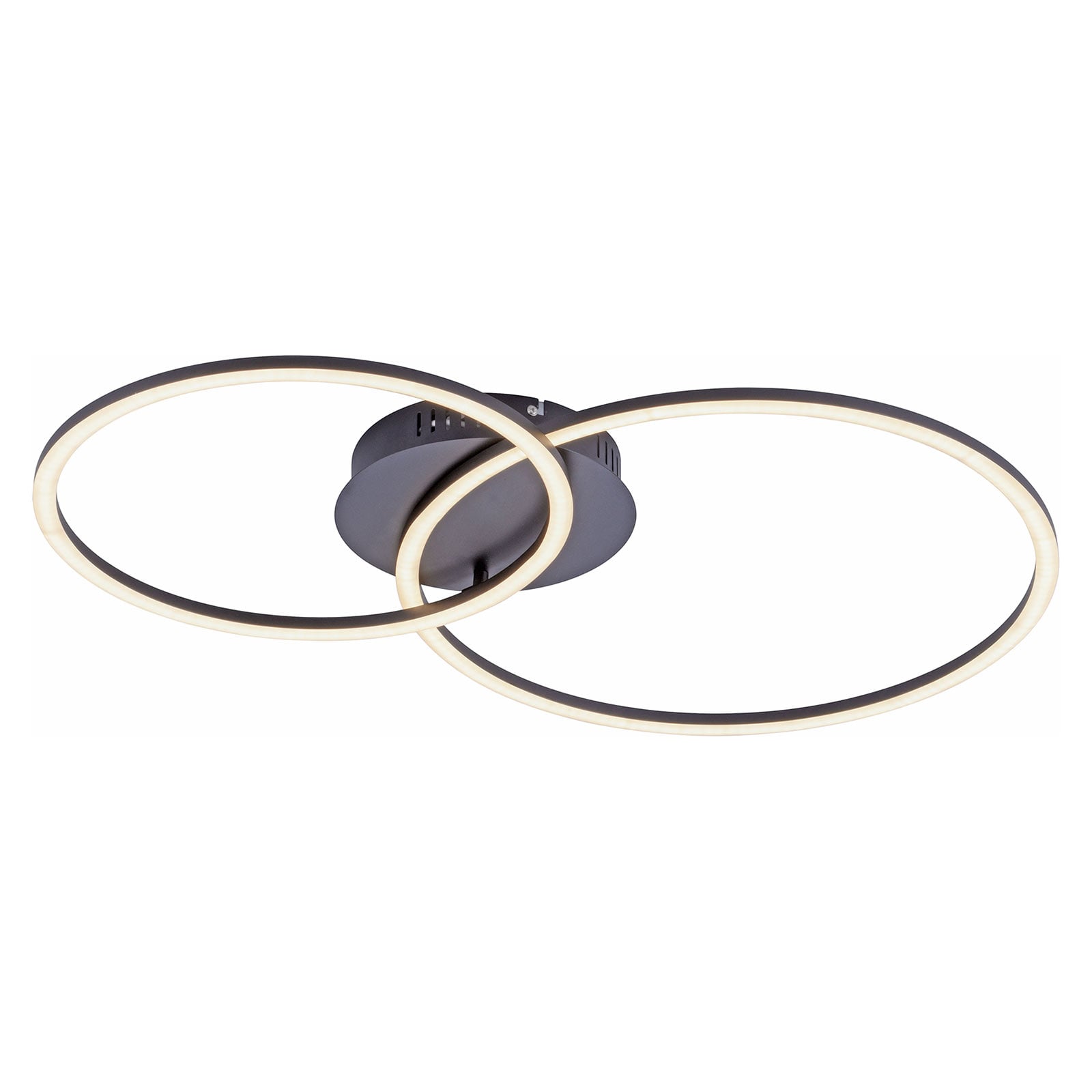 LED taklampe Ivanka to ringer svart dimbar forfra