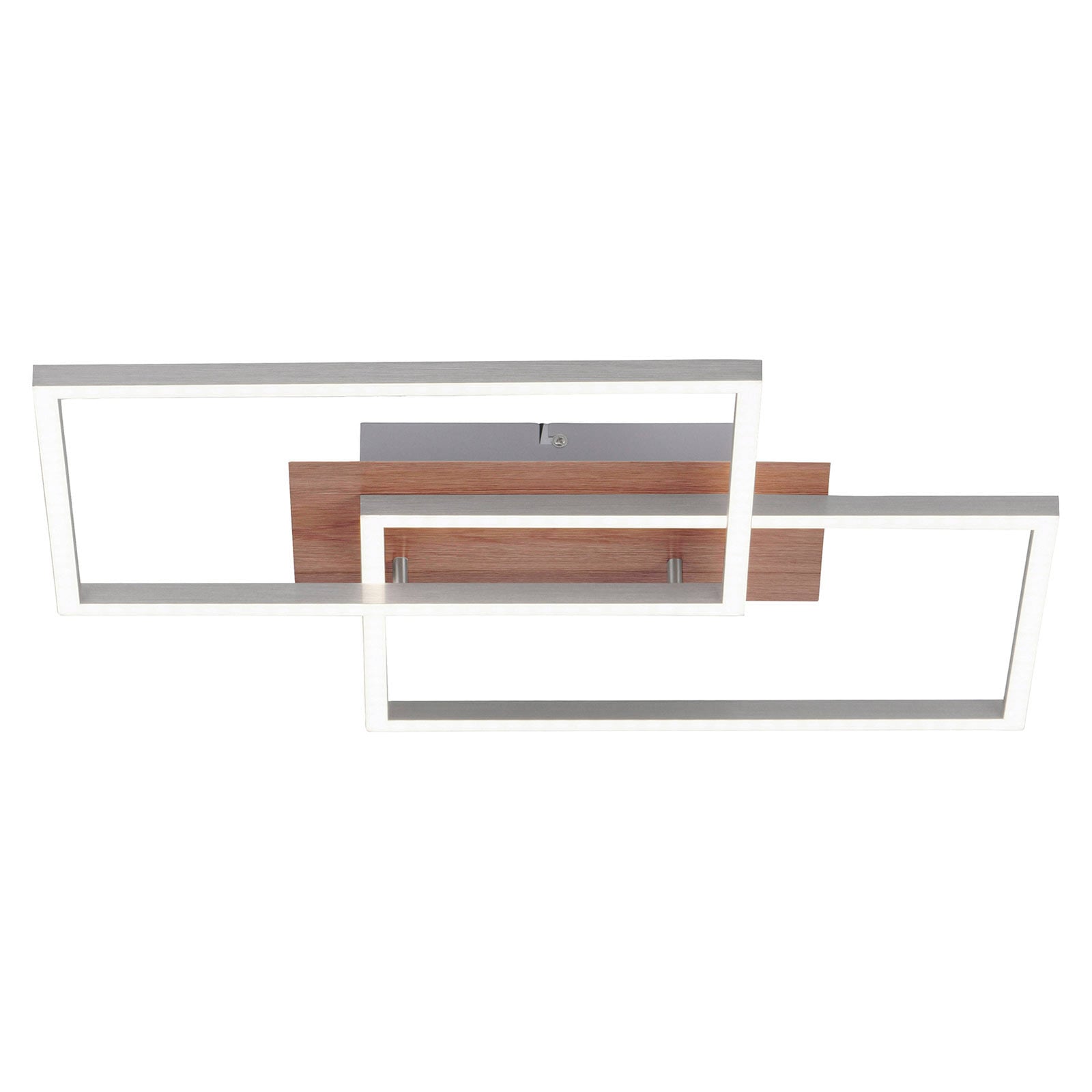 LED taklampe Iven dimbar stål/tre CCT 50x42 cm lysdetalj