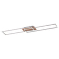 LED taklampe Iven dimbar stål/tre CCT forfra
