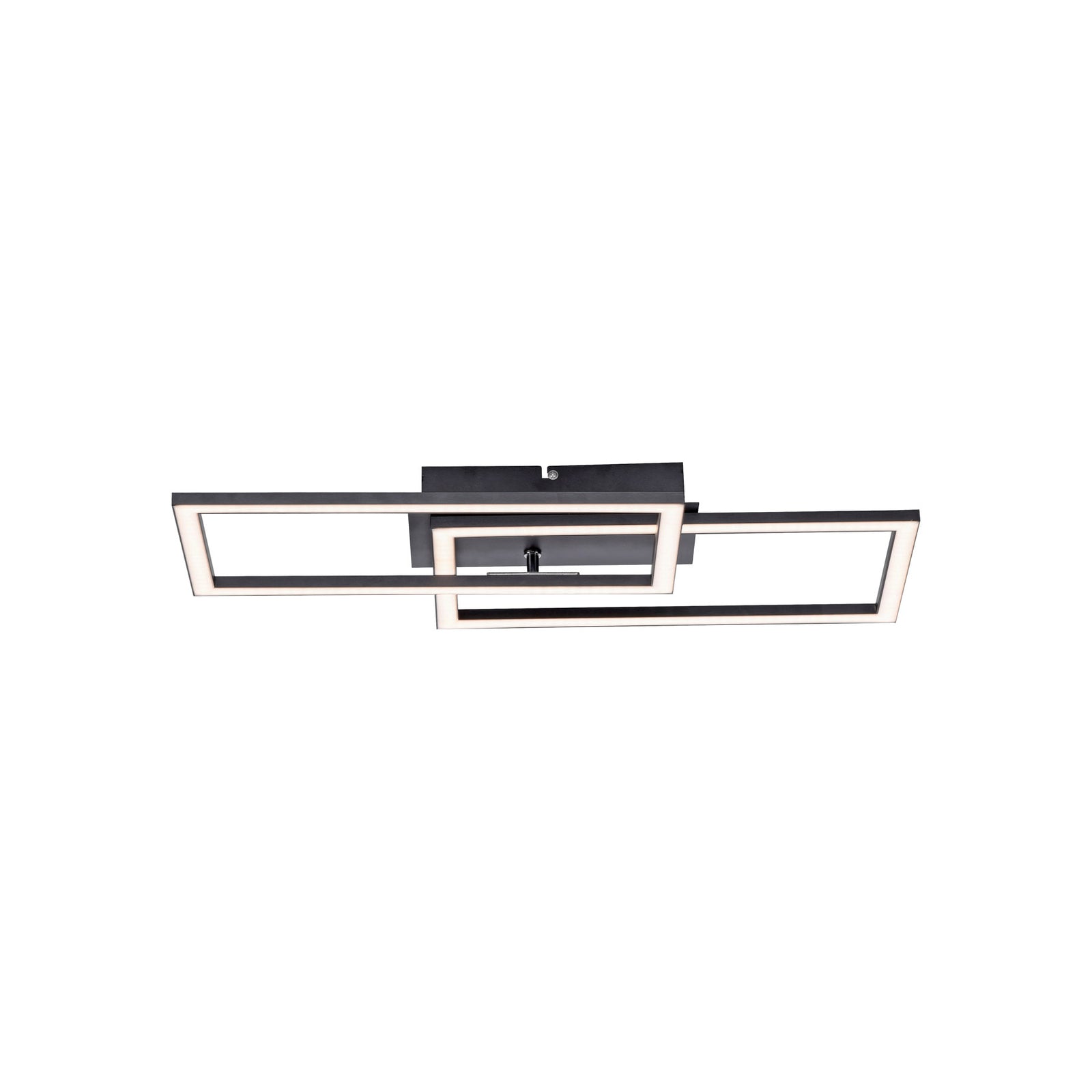 LED taklampe Iven dimbar svart aluminium 54x31 cm forfra