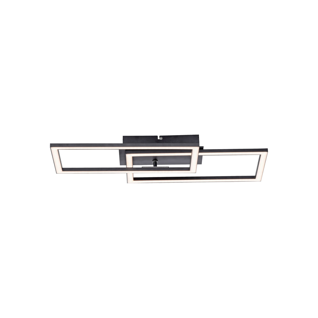 LED taklampe Iven dimbar svart aluminium 54x31 cm forfra