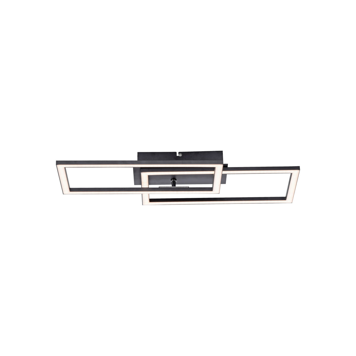 LED taklampe Iven dimbar svart aluminium 54x31 cm forfra