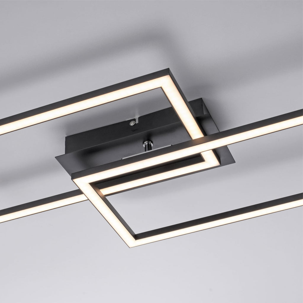 LED taklampe Iven dimbar svart aluminium 54x31 cm bakside