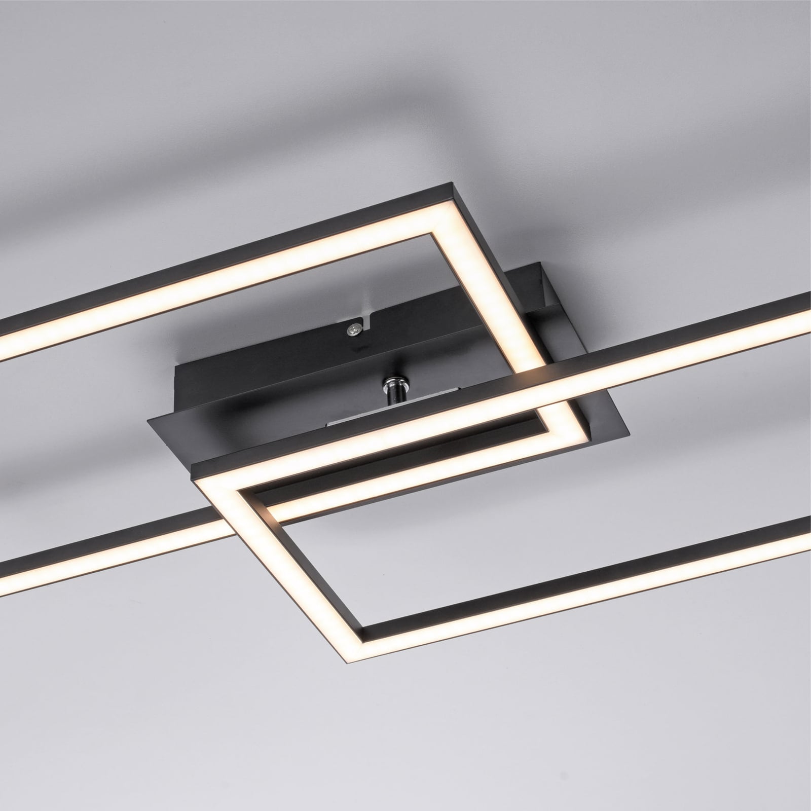 LED taklampe Iven dimbar svart aluminium 54x31 cm bakside