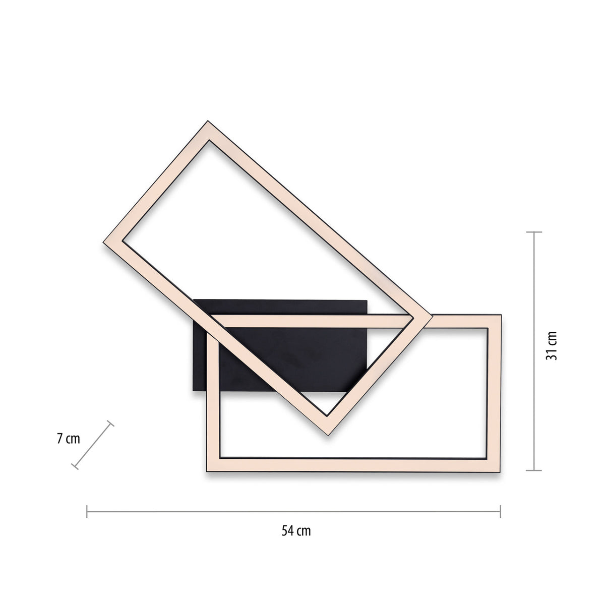 LED taklampe Iven dimbar svart aluminium 54x31 cm detalj av justerbart element