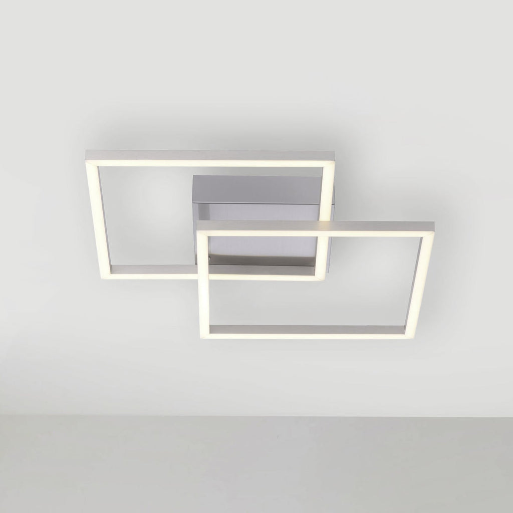 LED taklampe Iven rustfritt stål 35,9x35,9 cm 14W forfra
