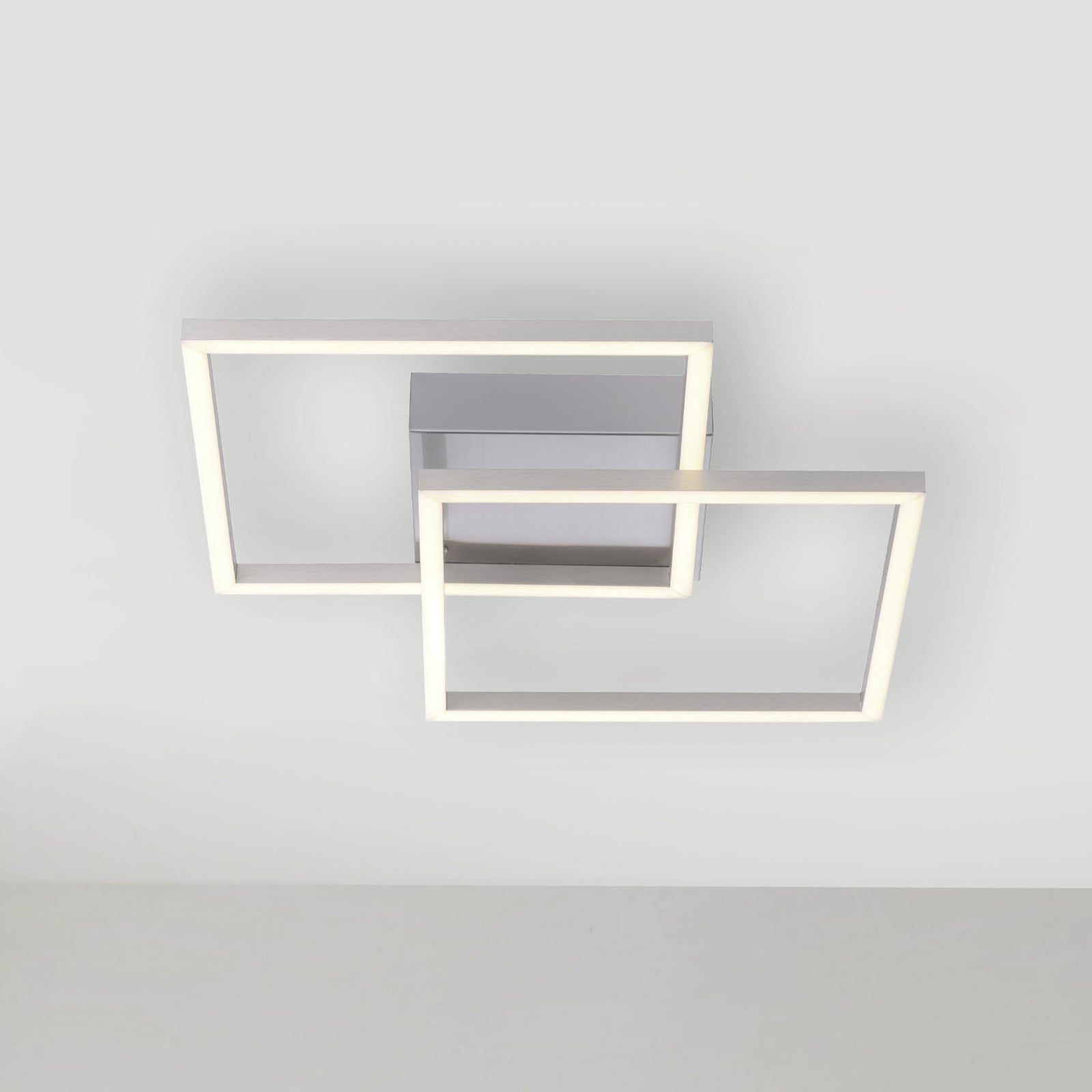 LED taklampe Iven rustfritt stål 35,9x35,9 cm 14W forfra