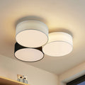 LED taklampe Janita 3-lys tekstil dimbar Ø64,5 cm forfra