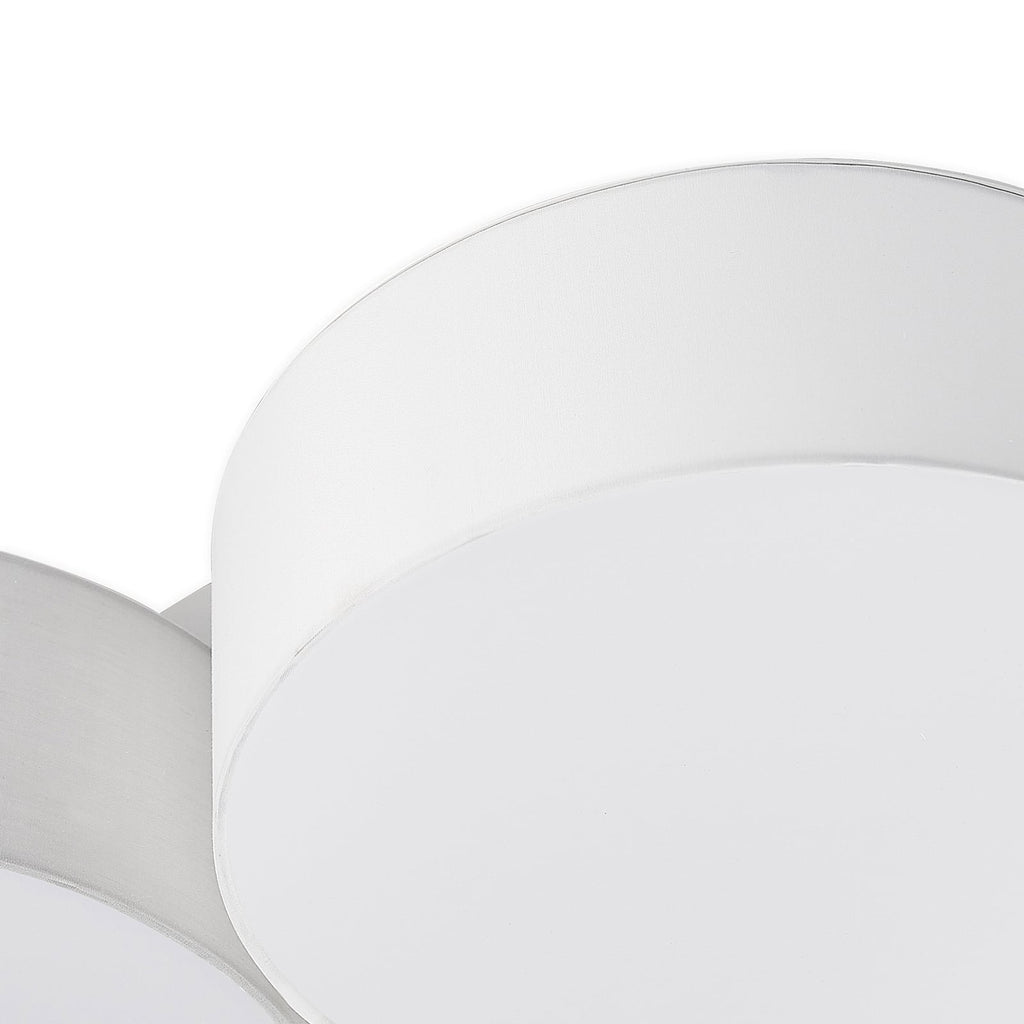 LED taklampe Janita 3-lys tekstil dimbar Ø64,5 cm med veggbryter
