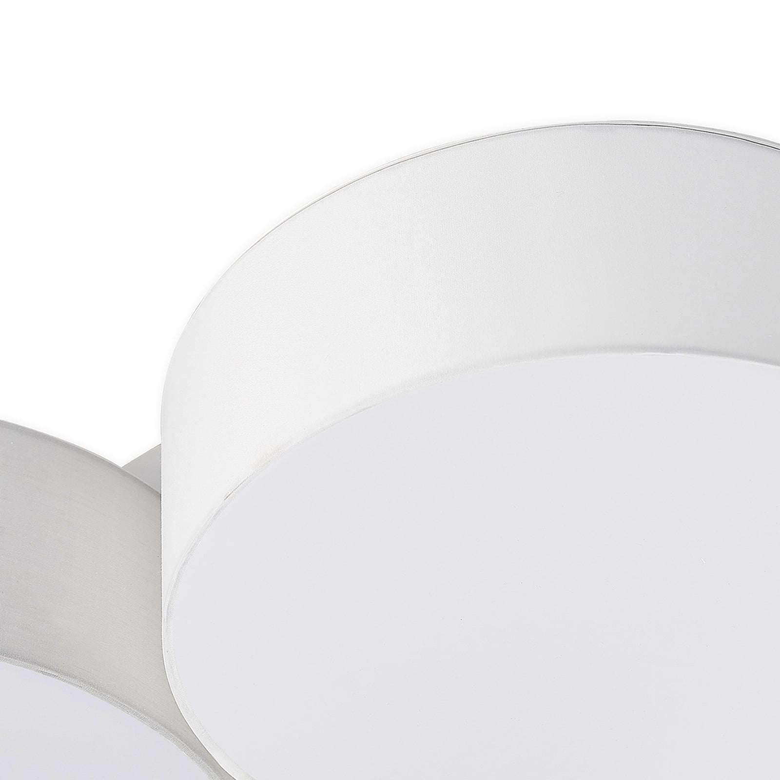 LED taklampe Janita 3-lys tekstil dimbar Ø64,5 cm med veggbryter