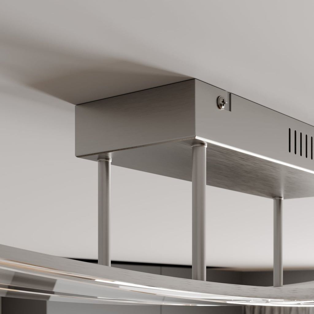LED taklampe Jarda glass dimbar matt nikkel montert i rom