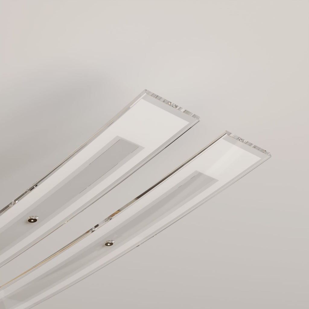 LED taklampe Jarda glass dimbar matt nikkel nærbilde av LED-pærer