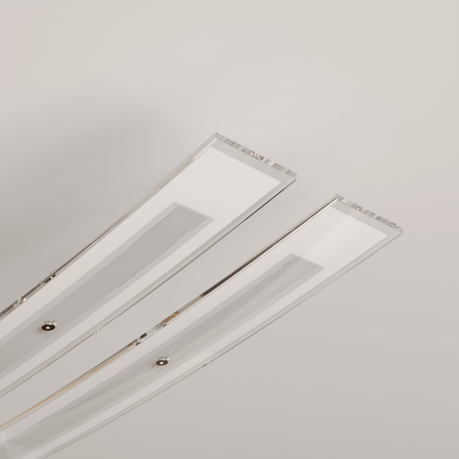 LED taklampe Jarda glass dimbar matt nikkel nærbilde av LED-pærer