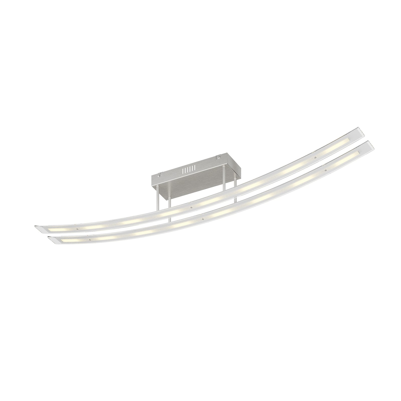 LED taklampe Jarda glass dimbar matt nikkel fra siden