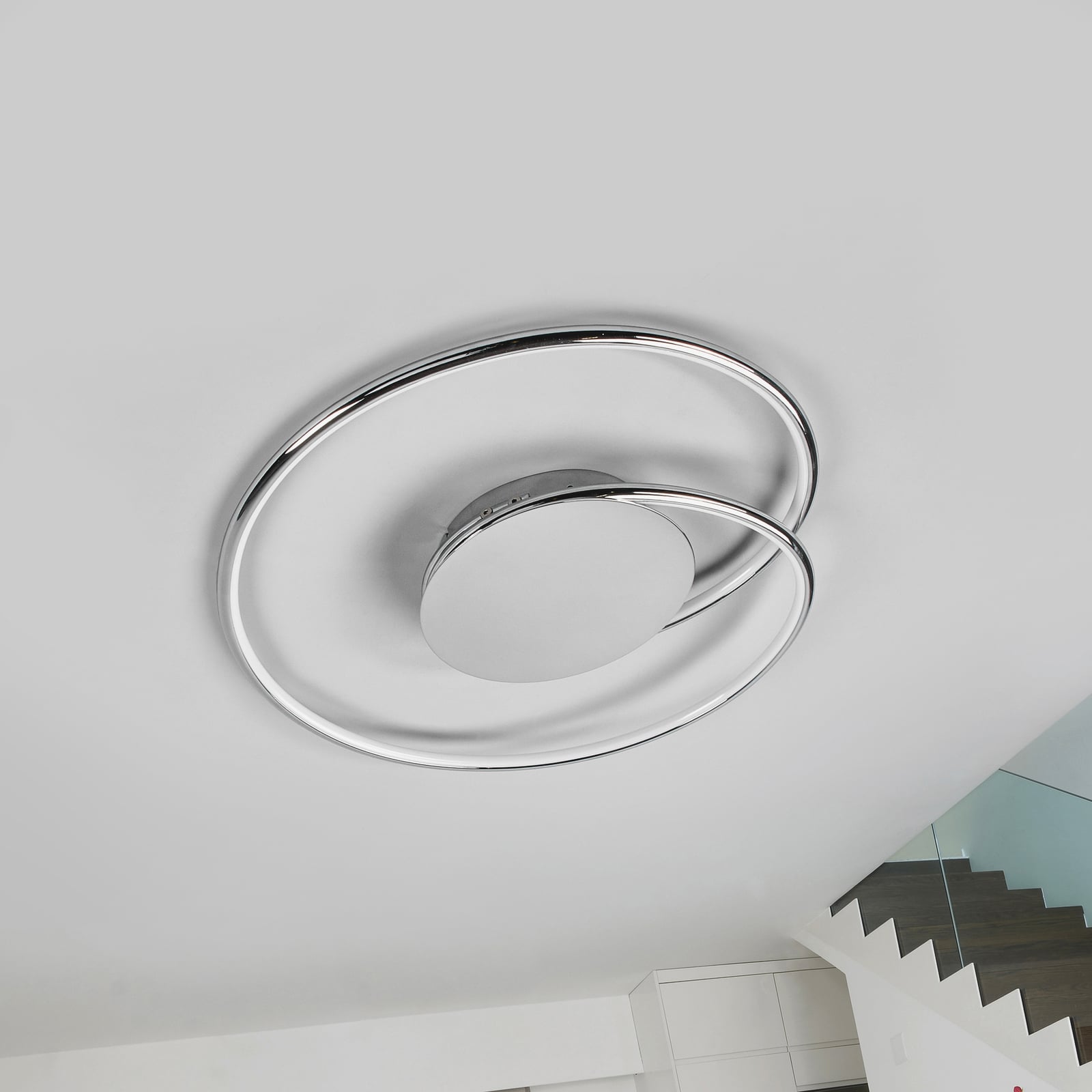 LED taklampe Joline 2er-sett krom/hvit bakside