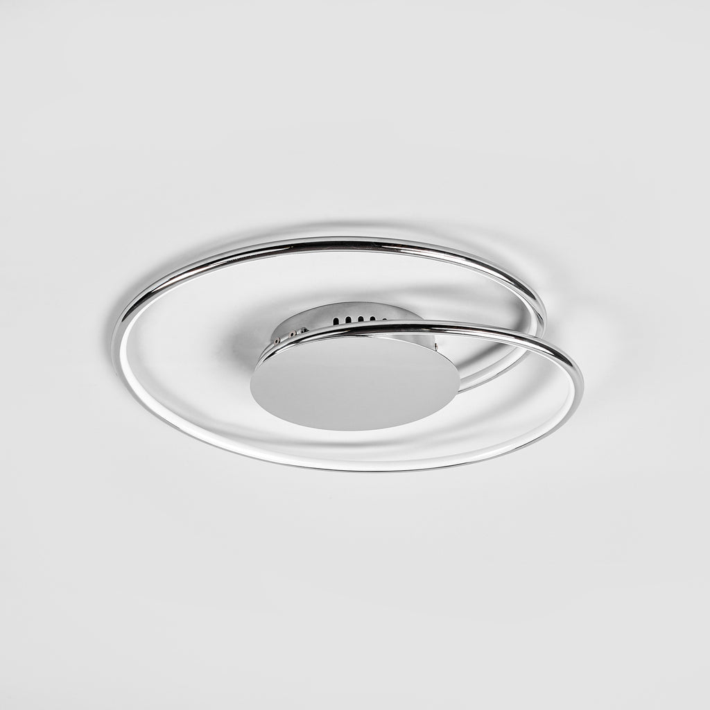 LED taklampe Joline 2er-sett krom/hvit montert i rom